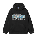 Neon Genesis Evangelion "Rei Ayanami Injured" Heavyweight Vintage Hoodie Cotton Blend Classic Anime Sweatshirt Tops Casual Black Man Menswear Pullover