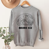 Neuro ICU Sweatshirt, Neuro Intensive Care Unit Hoodie, Anatomical Brain Sweatshirt, Neurology Sweater, Brain Anatomy Sweatshirt, Gift For Neuro Nurse, Physical Therapist Doctor Hoodie. Casual Fabric
