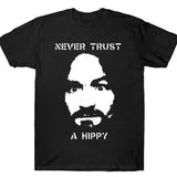 Never Trust a Hippy Fabric Menswear Graphic Unisex T-Shirt