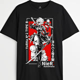Nier Automata T-Shirt & Sweatshirt, 2B YoRHa Waifu Graphic Tee, Anime Manga Lover Gifts