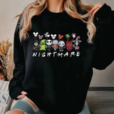 Nightmare Horror Friends Halloween Sweatshirt, Available sizes S to 3XL, full colors full sizes Womenswear Check