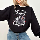 Not Today Cupid Raccoon Shirt|Sweatshirt|Hoodie, Feral Valentines Day Shirt, Single Valentines Day Shirt, Stupid Cupid Shirt, Funny Raccoon Meme Vintage Shirt