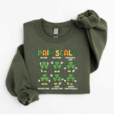 Nurse St Patrick Day Pain Scale Sweatshirt, Funny Irish Nurse Gifts, Nursing Student Shamrock T-Shirt, Healthcare Professionals Tee Classic Collar Cotton Fabric