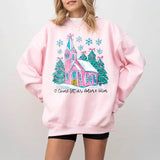 Oh Come Let Us Adore Him Pink Church Sweatshirt, Christian Christmas Shirt, Retro Christmas Shirt, Religious Christmas Gift