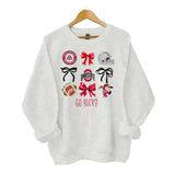 Ohio State Buckeyes Coquette Football Sweatshirt, Go Bucks Crewneck, Graphic Design, Fitted Long Sleeve Casual Top Cotton Soft Classic Menswear