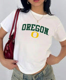 Oregon Vintage Sport Teams NCAA Collection Unisex Crewneck Black Baby Tee, Graphic Team Collection Baby Tee, Gift For NCAA Fans