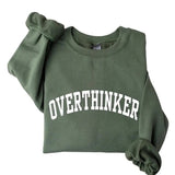 Overthinker Sweatshirt, Funny Gift for Friend, Gift for her Overthink T-shirt, Mental Health Shirt, Sarcastic Hoodie Long Casual Classic Cotton Jersey