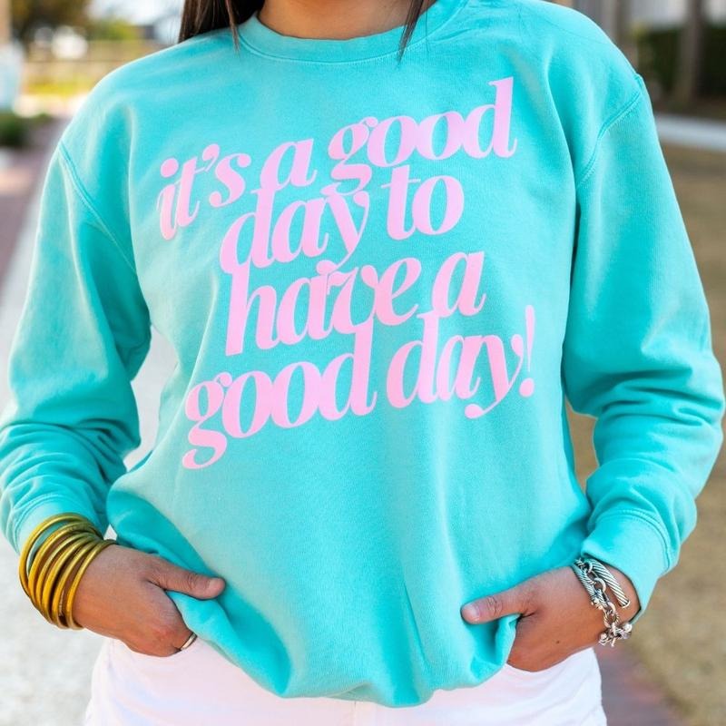 PUFF 'Good Day²' Lightweight Sweatshirt, 3D PUFF, Comfort Colors Bright