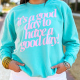 PUFF 'Good Day²' Lightweight Sweatshirt, 3D PUFF, Comfort Colors Bright