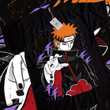 Pain Akatsuki T-Shirt Naruto Itachi Uchiha Horror Manga Anime Black Gift shirt