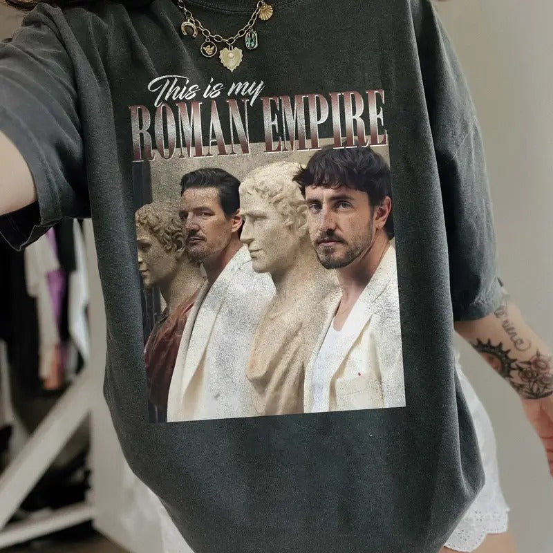 Pedro Pascal and Paul Mescal Roman Empire Comfort Colors Unisex Tshirt For Men- For Women, Y2K 90s Retro Movies Bootleg Tshirt, Soft Fit Cotton Top