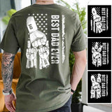 Personalized Dad Raised Fist Bump T-Shirt, Custom Kid Names Gift For Daddy, Best Dad Ever Shirt Classic Cotton
