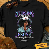 Personalized Nursing in Vein Jesus in Heart BWA T Shirt JL242 28O34