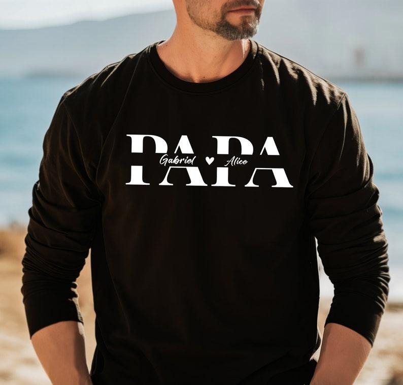 Personalized PAPA T-shirt, Custom Name Papa Hoodie, Father's Day Gift, New Papa, New Dad Gift, Dad 2024 Shirt, Vatertag, Día del Padre