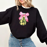 Pink Bow Pickle Sweatshirt, Coquette Sweater, Pink Bow Sweater, Coquette Aesthetic Shirt, Pickle Gift, Soft Girl Era Tee, Ribbon Shirt, Coquette Bow Womenswear Hoodie