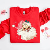 Pink Santa Retro Christmas Sweatshirts, Pink Christmas Matching Family Sweaters, Pink Vintage Holiday Crewneck Group Party Shirt, For Men, For Women