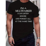 Plus Size Mens Graphic Tees - Hilarious Letter Designs, Oversized Casual Fit for Summer Fitness & Leisure - Trendy T-shirts for Men Made in USA