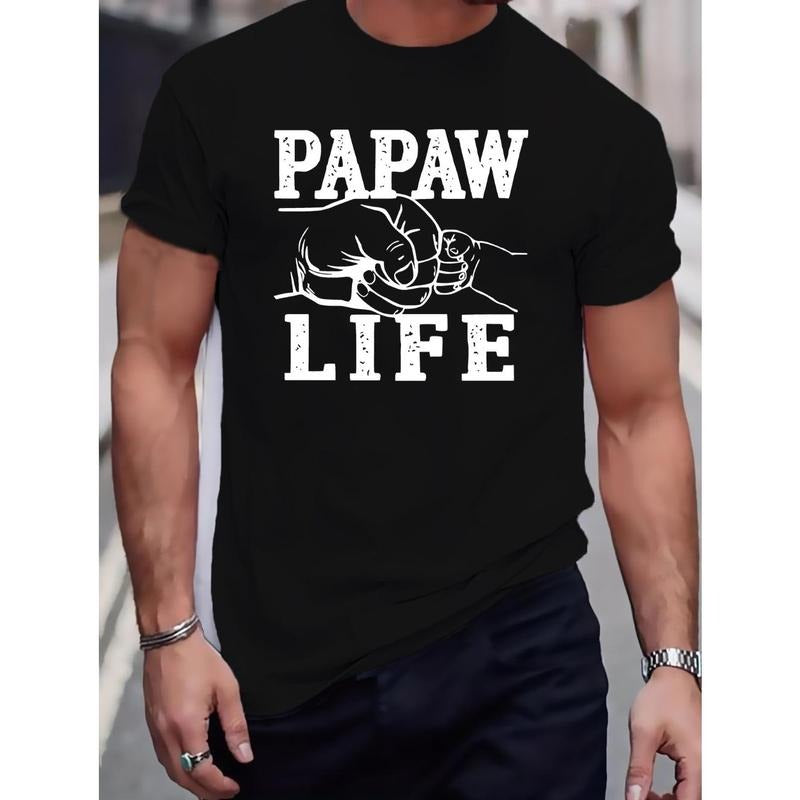 Plus Size Mens PAPAW Life Vibrant Graphic Print T-shirt - Comfortable Short Sleeve Style for Casual Fashion Occasions - Perfect for Summer Wear, High-Quality Clothing for Everyday Wear Made in USA