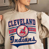Cleveland Baseball Crewneck Sweatshirt EST 1984 - Unisex Fit, 50/50 Cotton/Polyester Blend - Pullover