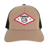 Popeye The Sailor Trucker Hat - Tan and Black