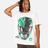 Power Rangers Green Ranger Big Head  T-Shirt White Trending Movie T shirt Vintage 90s T-shirt gift for Movie fans gift for him gift for her unisex T-shirt Urbanwear Shirt Casual Fabric Menswear Top Tshirt Man Crewneck Streetwear