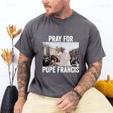Pray For Francis Pope Francis Christian Catholic T-Shirt Crew Neck Short Sleeve T-Shirt Tops Trendy for Unisex