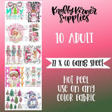 Preppy Christmas DTF Transfer Gang Sheet, 22 x 60