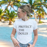 Protect The Dolls Baby Tee, Gender Equality Babytee, Trans Kids Tee, Trans Pride Shirt, Human Rights Activist Shirt, Feminist T-Shirt Comfort Cotton