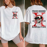 Proud Member Of The Fck Your Feelings Generation X Unisex Two Sides Shirt, Funny Skull Halloween Shirt, Gen X Birthday, Unisex Shirt, Casual Clothing