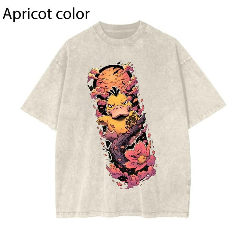 Psyduck pokemon Graphic T-Shirt, Pokemon T-Shirt, PKM Shirt, Anime Funny Shirt, Vintage Tee Streetwear Shortsleeve Printed Womenswear Top