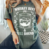 Puff Shirt Whiskey Bent Hell Bound Tee, Whiskey Bent Tee, Bachelorette Party Tees, Tees, Unisex T-shirt, Oversized Tee