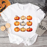 Pumpkin Shirt, Fall Shirt, Thanksgiving Gift Tee, Matching Halloween Party T-Shirts, Unisex Colorful Pumpkin Lovers Shirt, Autumn Tee