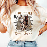 Quest Squad Broccoli Official Mascot Tee, Onyx Storm Shirt, Fourth Wing, Ridoc Romantasy Fan Shirt, Dragon Rider, Bookish Tee, Unisex Pullover Tee