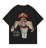 ROMWE Street Life Men's Portrait Printed Short Sleeve T-Shirt, Summer, School Cotton T-Shirt, Hoodie, Sweatshirt S-3XL, Streetwear & Underwear