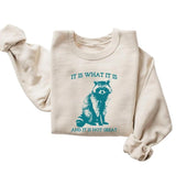 Raccoon Sweatshirt, It Is What It Is And It Not Great Shirt, Mental Health Sweatshirt, Funny Sweatshirt Animal Casual Classic Cotton