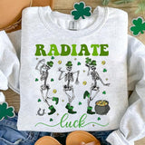 Radiate Luck Skeleton Radiology St Patrick's Day Shirt, Rad Tech Shirt Best Price