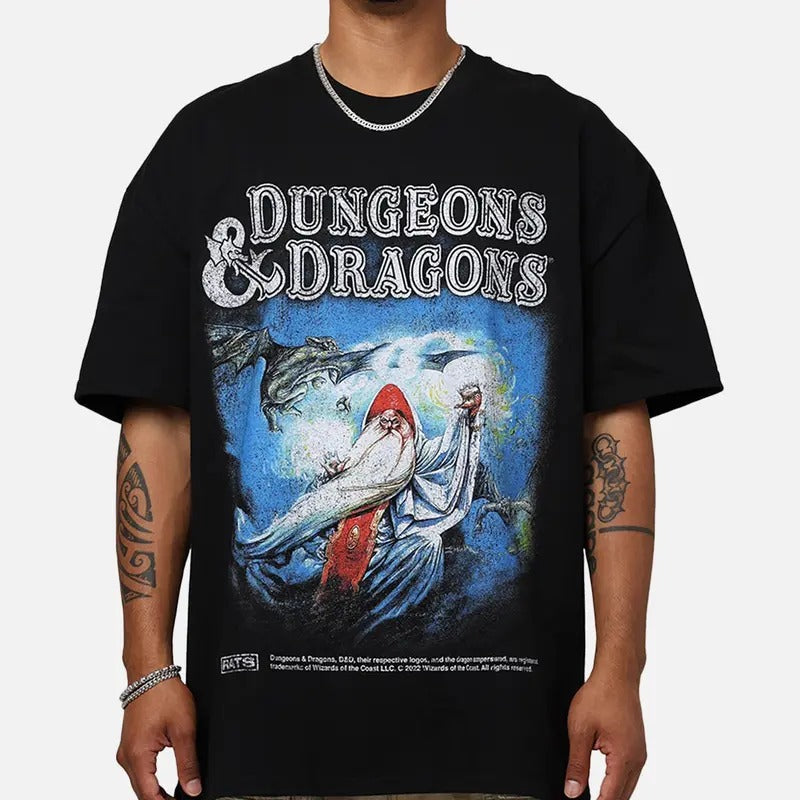 Rats Get Fat X Dungeons And Dragons Wizard Vintage T-ShirtTrending Movie shirt Vintage 90s T-shirt Movie fans gift for him gift Shortsleeve her Tropical