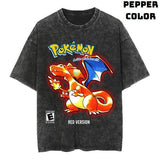 Red Version Vintage Tee, Charmander Shirt, Pokemon Shirt, Anime Shirt, Unisex T-Shirt, Gift For Fan Pokemon, Crewneck Short Sleeve Shirt Top Menswear Streetwear