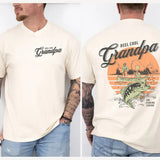 Reel Cool Grandpa The Fishing Legend Retro Double Sides T-shirt, Fishing Gift for Grandpa,  Father's Day Gift Classic Cotton