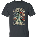 Resist 'Are We Great Yet?' T-Shirt - Political Protest Tee with Statue of Liberty Graphic for Anti Trump Movements and Activism for Change, Streetwear, Everyday Wear, Trendy Clothing, Casual Wear
