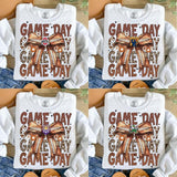 Retro All College Football Coquette Bow Game Day Ash grey Sweatshirt, Fall Crewneck Off-white Unisex Hoodies & Sweaters Classic Menswear