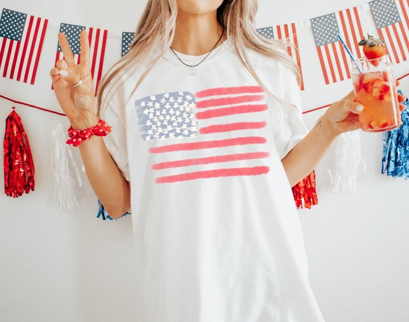 Retro America Shirt, American Flag, 4th Of July Shirt, Fourth Of July, Patriotic USA Gift, Women's Graphic Tee, Comfort Colors, USA Shirt