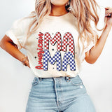 Retro American Mama T-Shirt, Fourth of July T-Shirt, 4th of July T-Shirt, Patriotic
