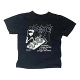 Retro Cat Baby Tee, 2000s Graphic Print Y2K Clothes T-shirts, Punk Streetwear, Emo Girl Tops, Grunge 2000s, Grunge Crop Tops, Women's Vintage T-Shirt, Gift For Girlfriend Cotton Womenswear