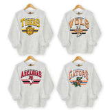 Retro College Vintage Football Mascot, Crewneck Sweatshirt Classic Menswear Tops Cotton Sweaters unisex hoodie