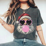 Retro Santa Christmas blowing bubble Christmas, Vintage Christmas Santa with Sunglasses Tshirt