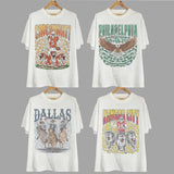 Retro Skeleton All Teams Football T-shirt, Gildan 5000 Unisex Crewneck Sport Classic T-Shirt All Teams Football, White Menswear Soft Tee