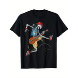 Retro Skeleton Guitarist Cotton T-Shirt - Soft & Comfortable, Perfect for Couples, Ideal Gift for Music Lovers Made in USA