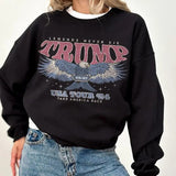 Retro Trummp 2024 Election Crewneck Take America Back Republican Sweatshirt Vintage Style MAGA Sweater Eagle Graphic Crewneck 45 47 Shirts, Heavy Blend Crewneck Sweatshirt