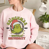 Retro Whoville University Est. 1957 2 Sided Sweatshirt/Shirt, Whoville Sweatshirt, Grinchmas Shirt, Christmas Sweater, Christmas Gift